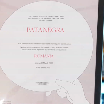VIDEO. Restaurantul Pata Negra primește certificarea „Restaurants from Spain”. Preparatele inedite din meniu