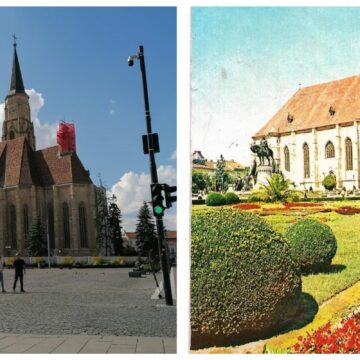 Cum a arătat cândva Piața Unirii. Acum e o ”oază” de granit. Verdeața a fost ”betonată” de Emil Boc – FOTO