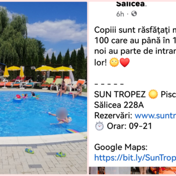 0cf6bcb1ef23188aaac61fe93938d1c3.png Părinții acuză o piscină din Sălicea de reclamă mincinoasă. Administratorii spun că înțeleg ”frustrarea”, dar că nu e vina lor – FOTO