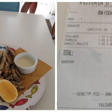 E scump peste tot în Cluj-Napoca! Cât a plătit un turist la un restaurant pentru niște hamsii – FOTO