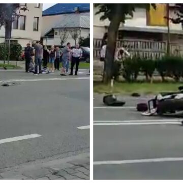42790b35afcc53bec0804c81ab6243ec.jpg Motociclist lovit pe strada Corneliu Coposu de un șofer care a ieșit din benzinărie – VIDEO