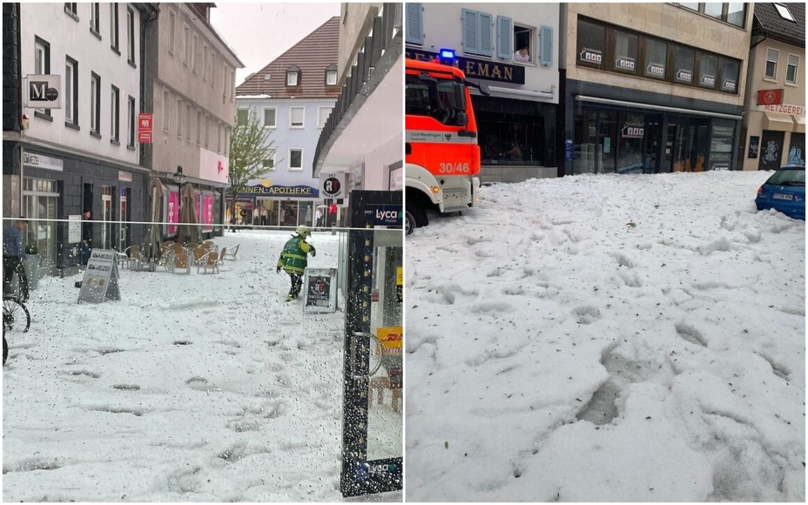 123.jpg GERMANIA. Utilaje de deszăpezire scoase pe străzi după o furtună cu grindină