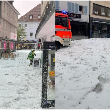 GERMANIA. Utilaje de deszăpezire scoase pe străzi după o furtună cu grindină