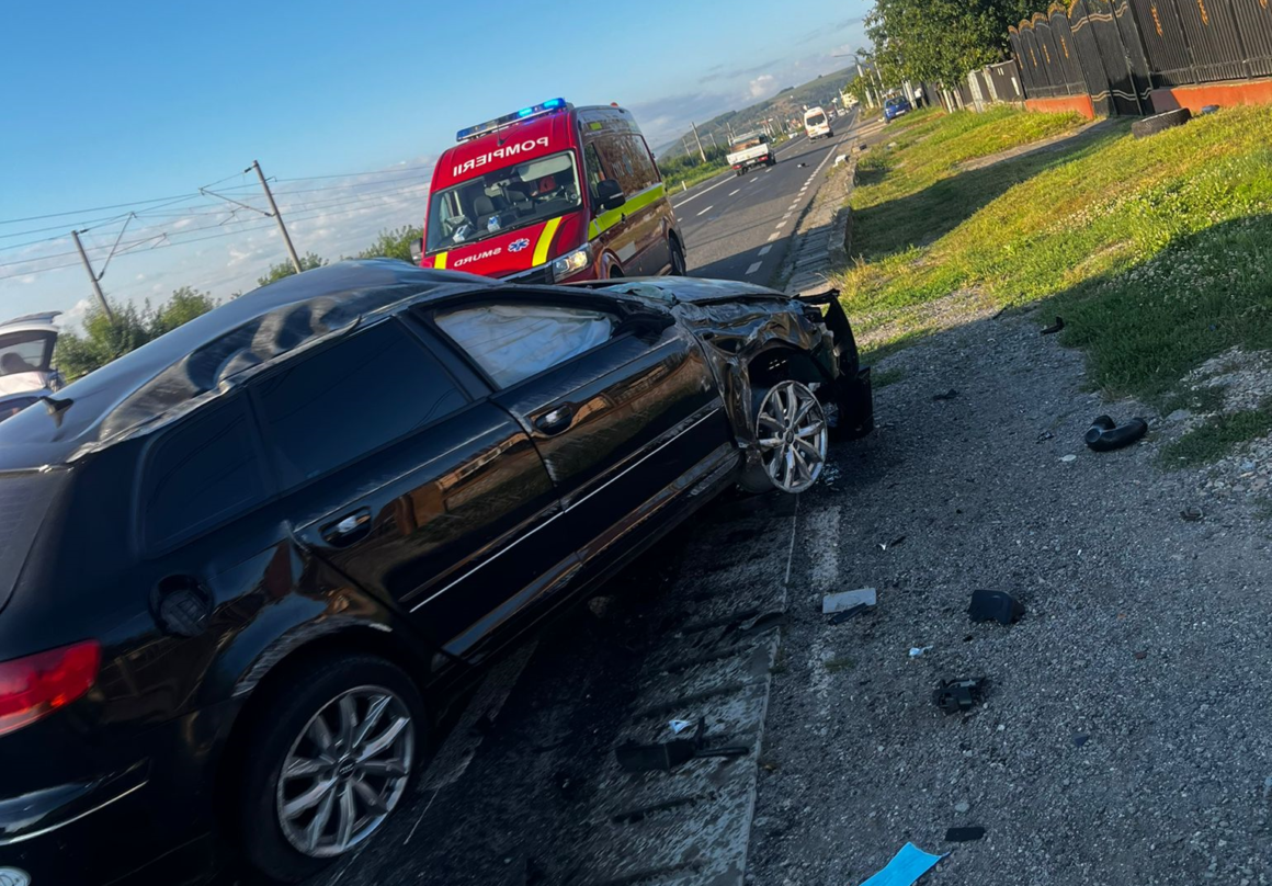 Accident grav la Jucu, pe drumul Cluj – Gherla. Șoseaua e goală, dar tot sunt accidente – FOTO