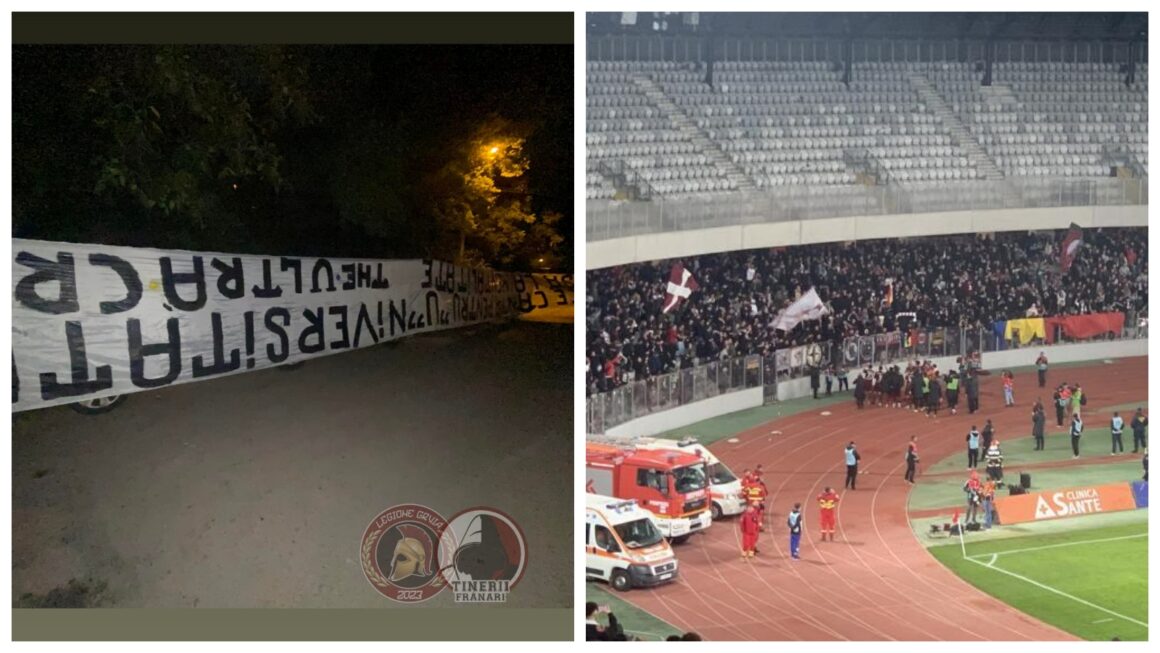 Ultrașii de la CFR Cluj se laudă că au capturat un banner al U Cluj – FOTO