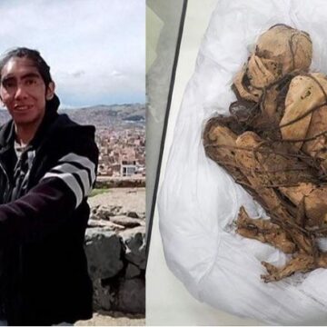 mumie.jpg Un cadavru mumificat, vechi de 800 de ani, descoperit într-o geantă pentru transportat mâncare, în Peru. Ce spun autoritățile