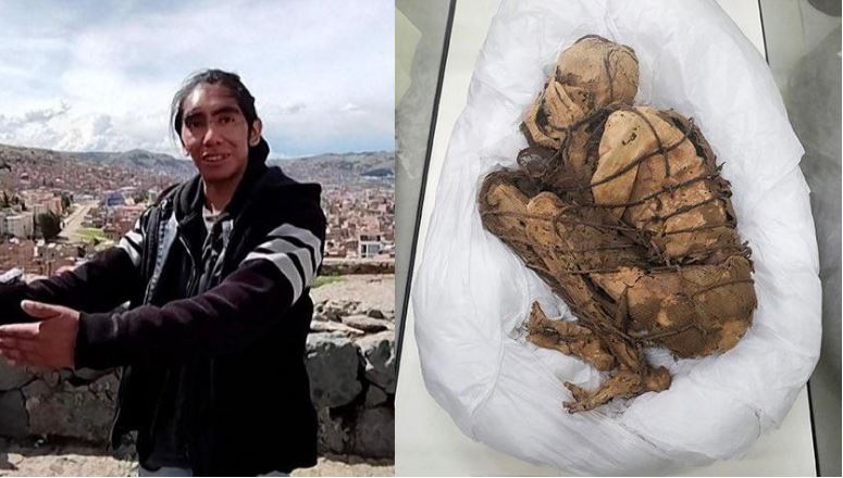 mumie.jpg Un cadavru mumificat, vechi de 800 de ani, descoperit într-o geantă pentru transportat mâncare, în Peru. Ce spun autoritățile