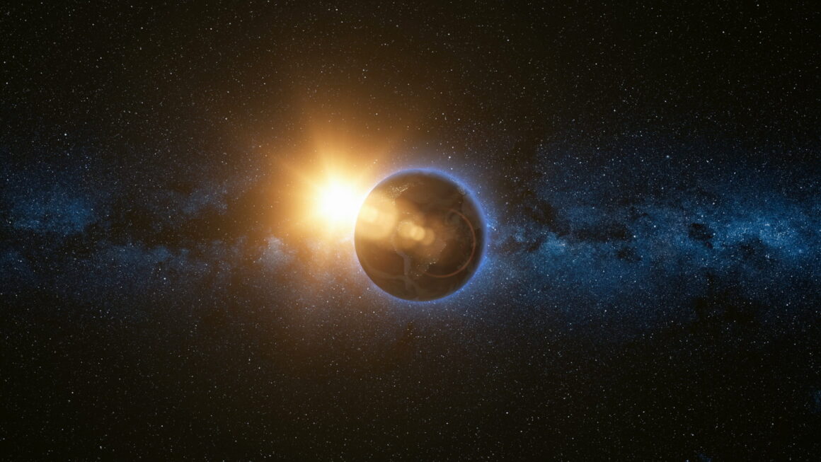 space-view-on-planet-earth-and-sun-in-universe-2025-01-07-10-33-17-utc-scaled.jpg Călătorie inedită către spațiu pentru 1.000 de persoane. O navă autosustenabilă i-ar putea transporta, doar dus, într-o călătorie de 250 de ani