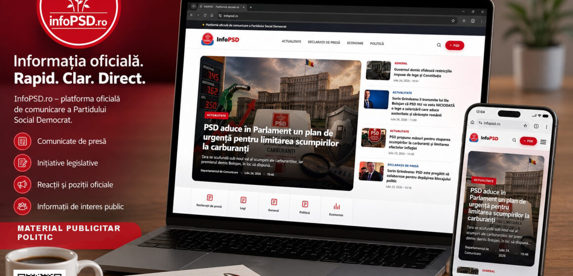 InfoPSD.ro – platforma oficială unde PSD publică rapid pozițiile, inițiativele și informațiile de interes public