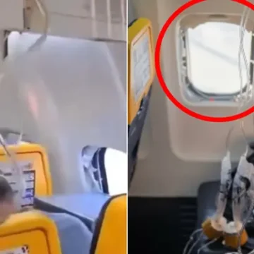 ryanair.webp.webp Un pasager Ryanair a fost ASPIRAT parțial prin geamul desprins al avionului, în timpul zborului. Avionul a aterizat de urgență în Grecia